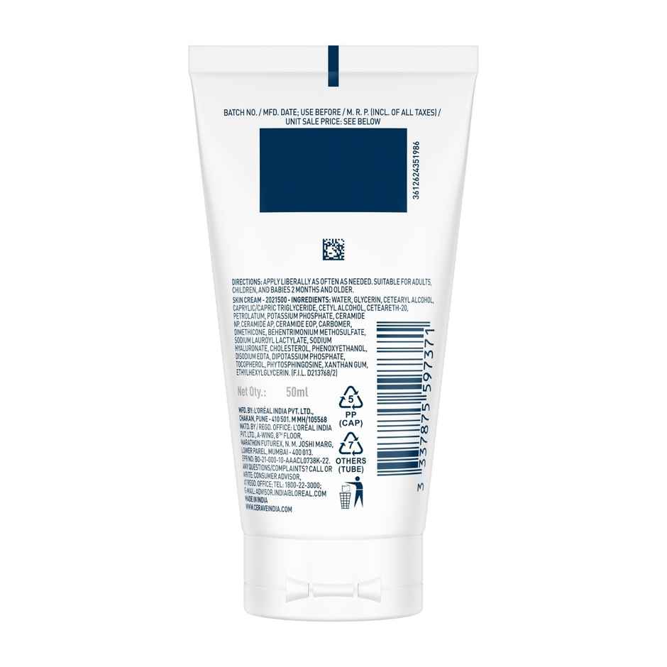 CeraVe Moisturizer Cream For Dry Skin Barrier Repair With Ceramides & Hyaluronic Acid
