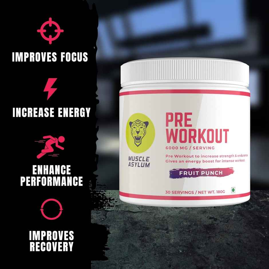 Muscle Asylum Muscle Asylumpre-Workout - 30 Servings, Bcaa Fruit Punch