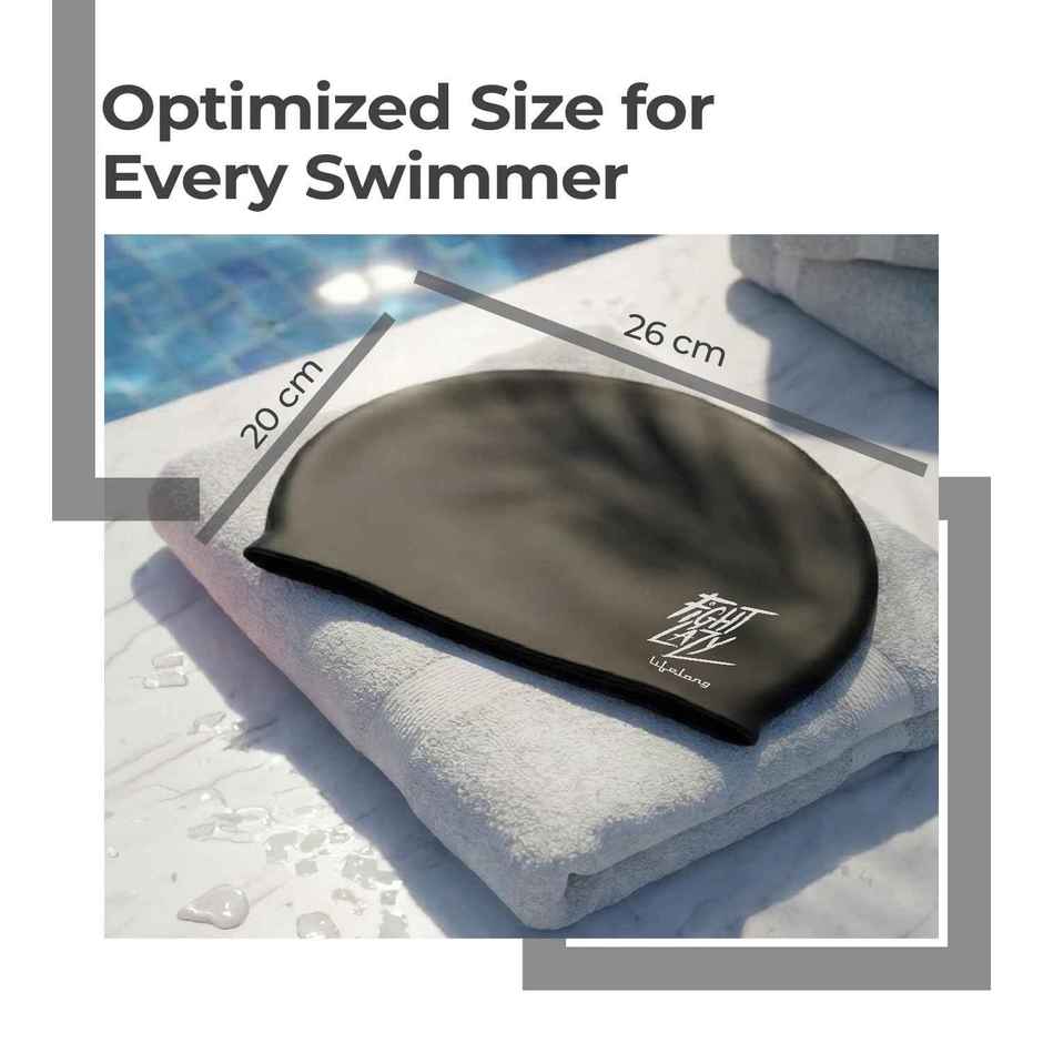 Lifelong Women's Silicone Swimming Cap | Black