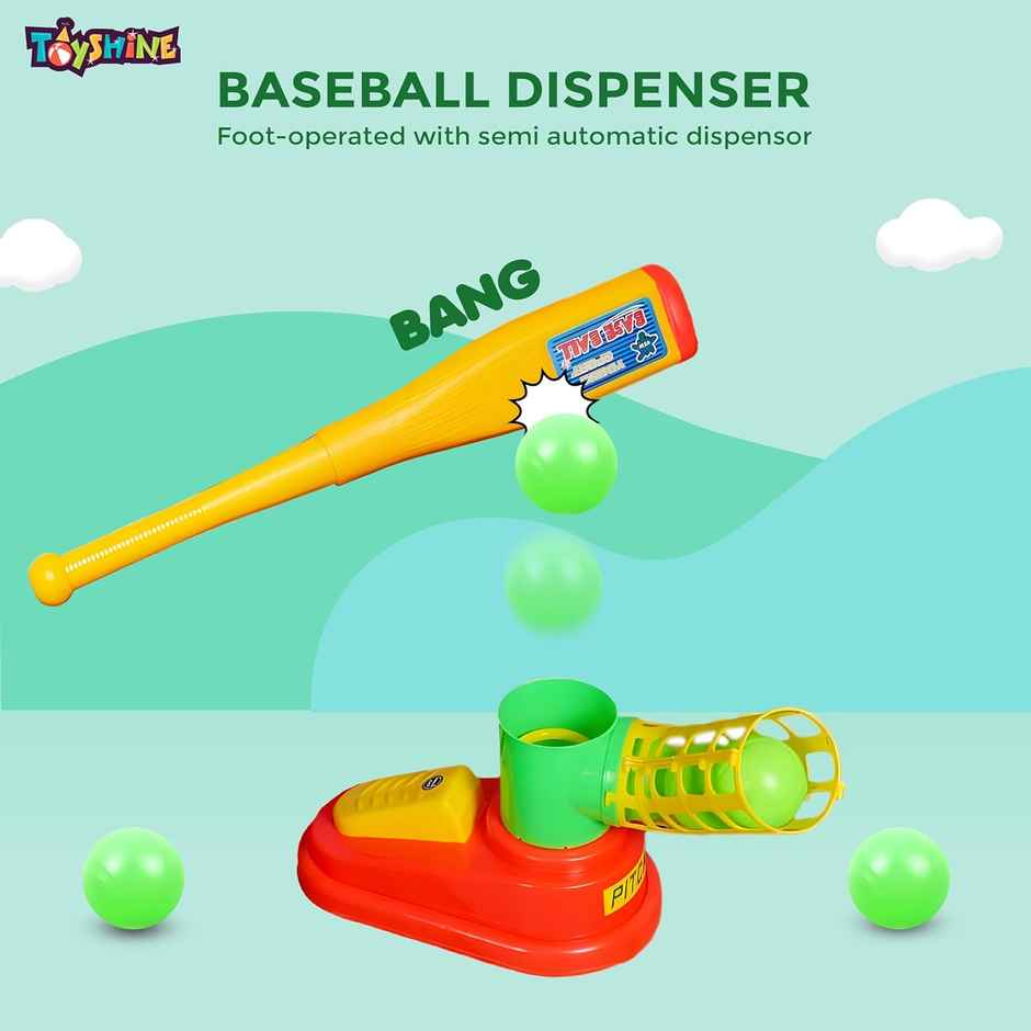Toyshine Automatic Plastic Pitcher Game Set with Bat and 3 Balls - Assorted