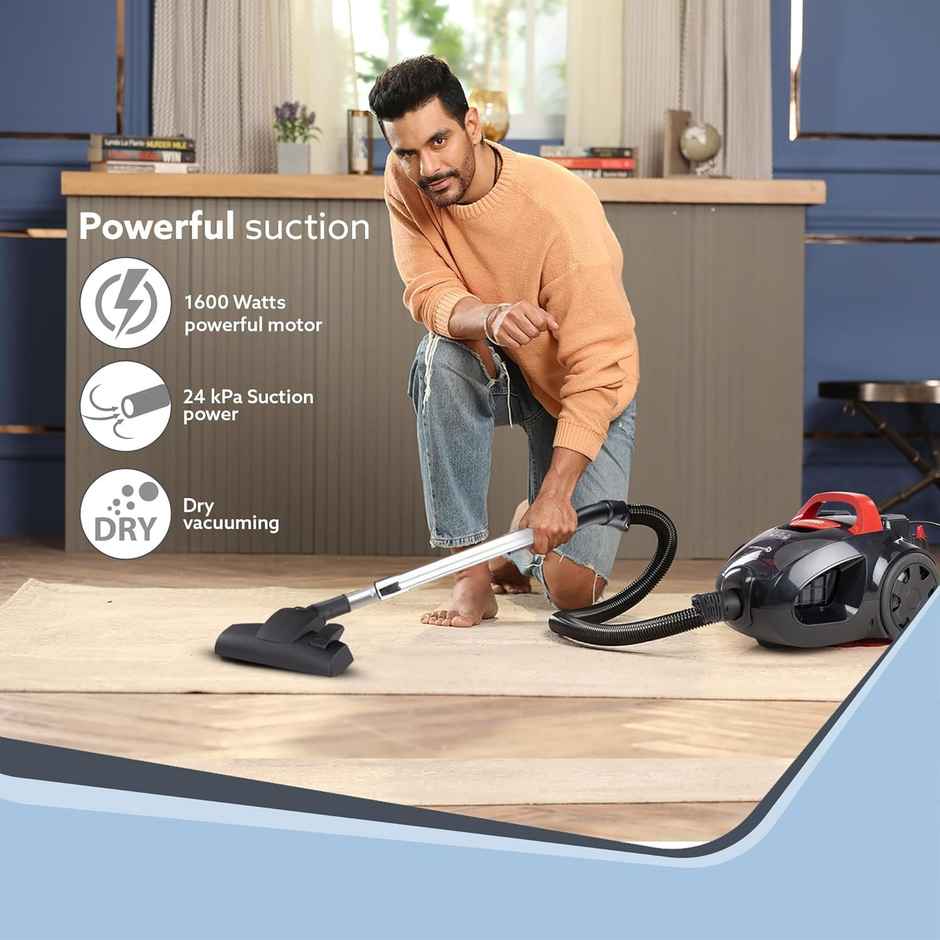 Agaro Icon 1600W Bagless Vacuum Cleaner, 24 Kpa Variable Suction With Cyclonic Technology, 1.5L Bin