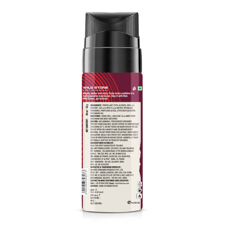 Wild Stone Men's Red Long Lasting Body Deodorant
