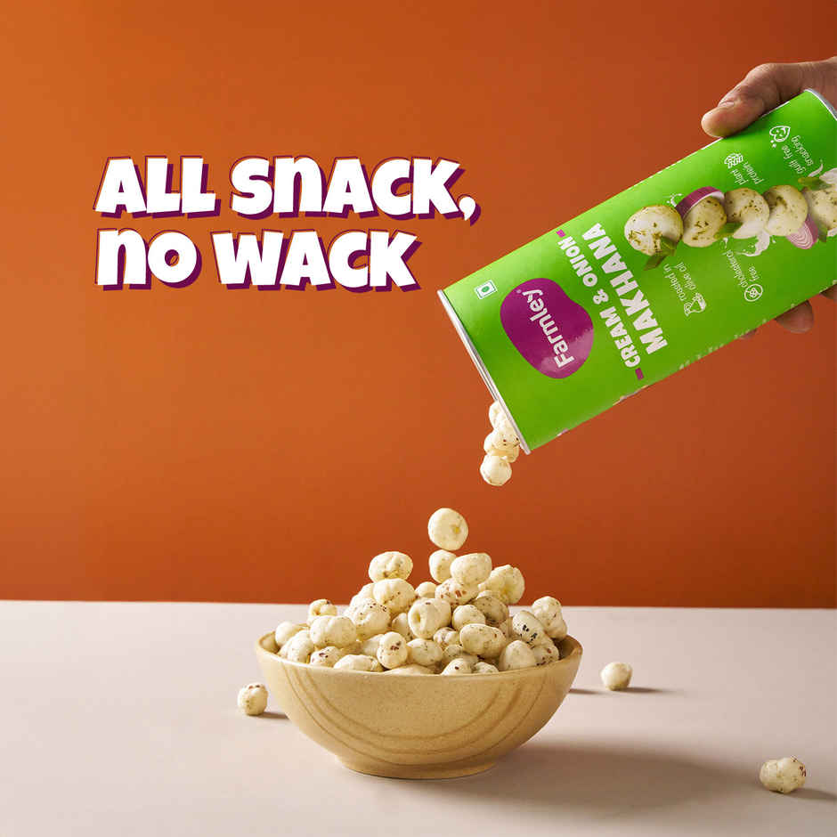 Farmley Cream & Onion  Makhana Roasted In Olive Oil Healthy Snacks