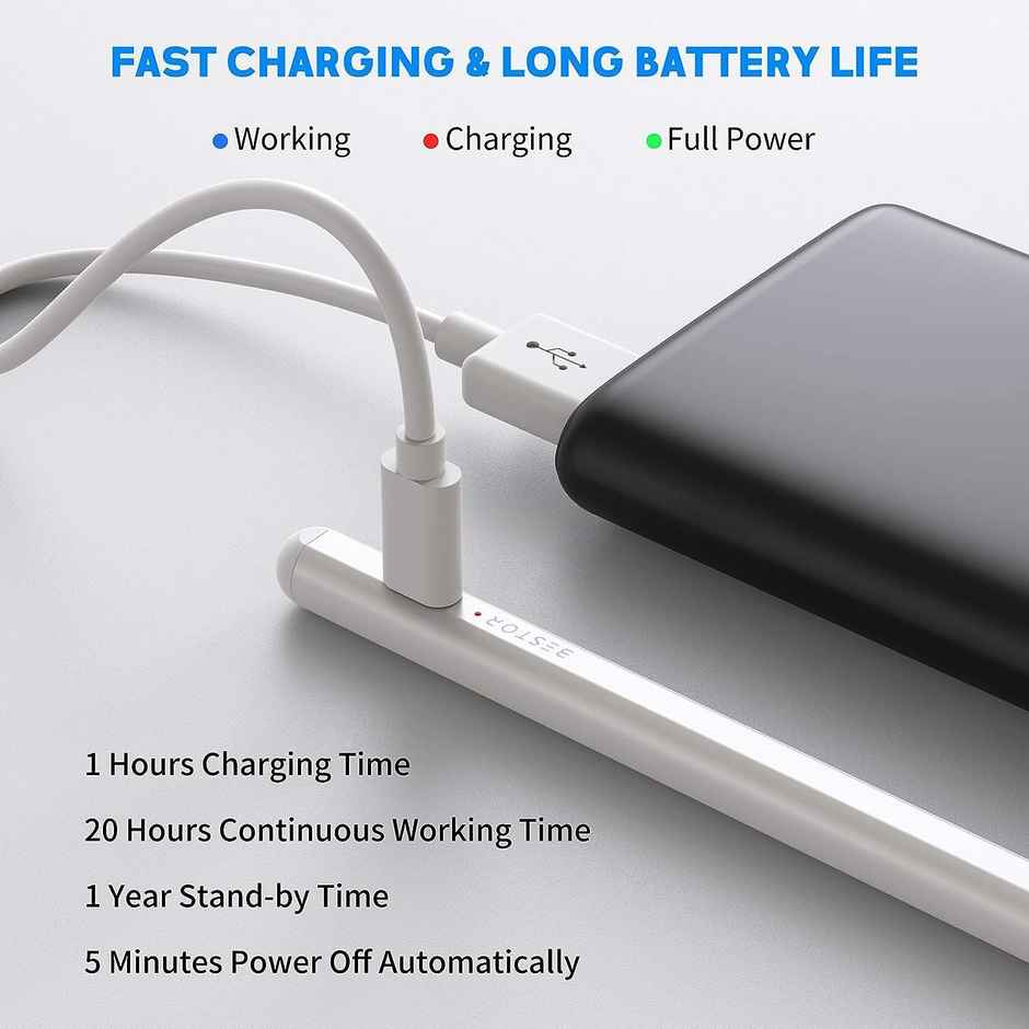 Bestor Universal Active Stylus Pen-Rechargeable,Magnetic Design,Precision Tip for Drawing and Note-Taking on Smartphones & Tablets