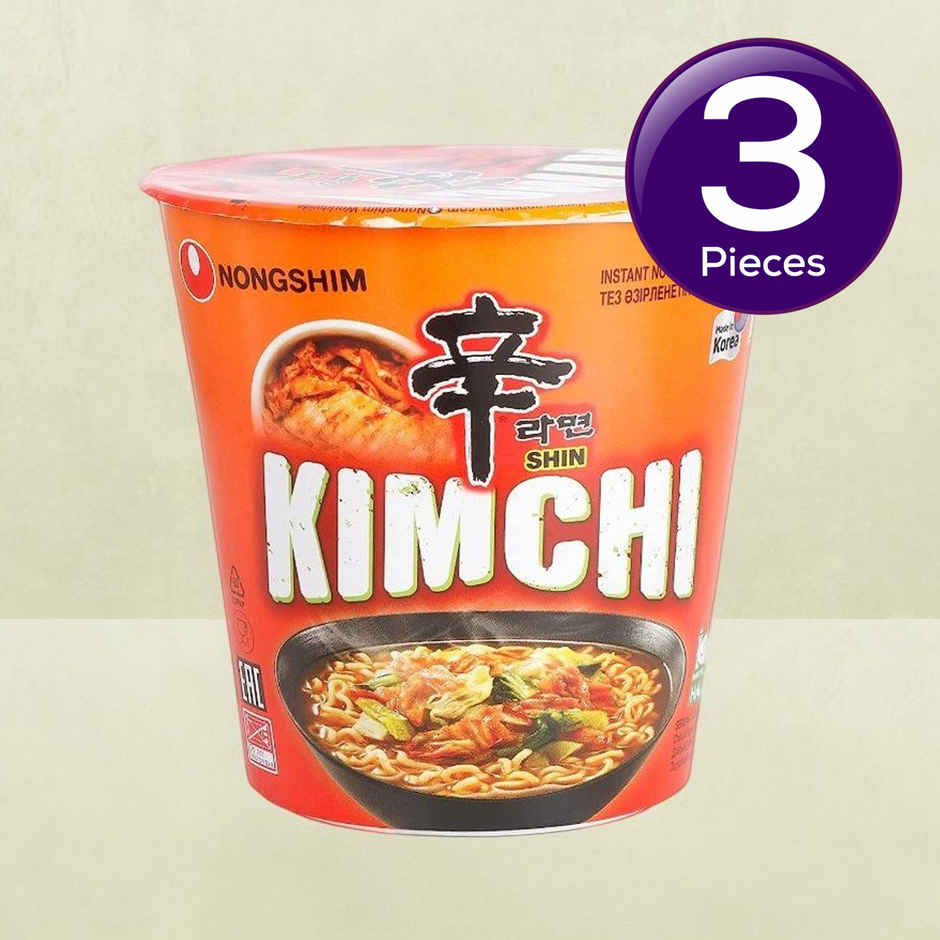 Korean Nongshim Kimchi Cup Noodle Soup Veg Combo