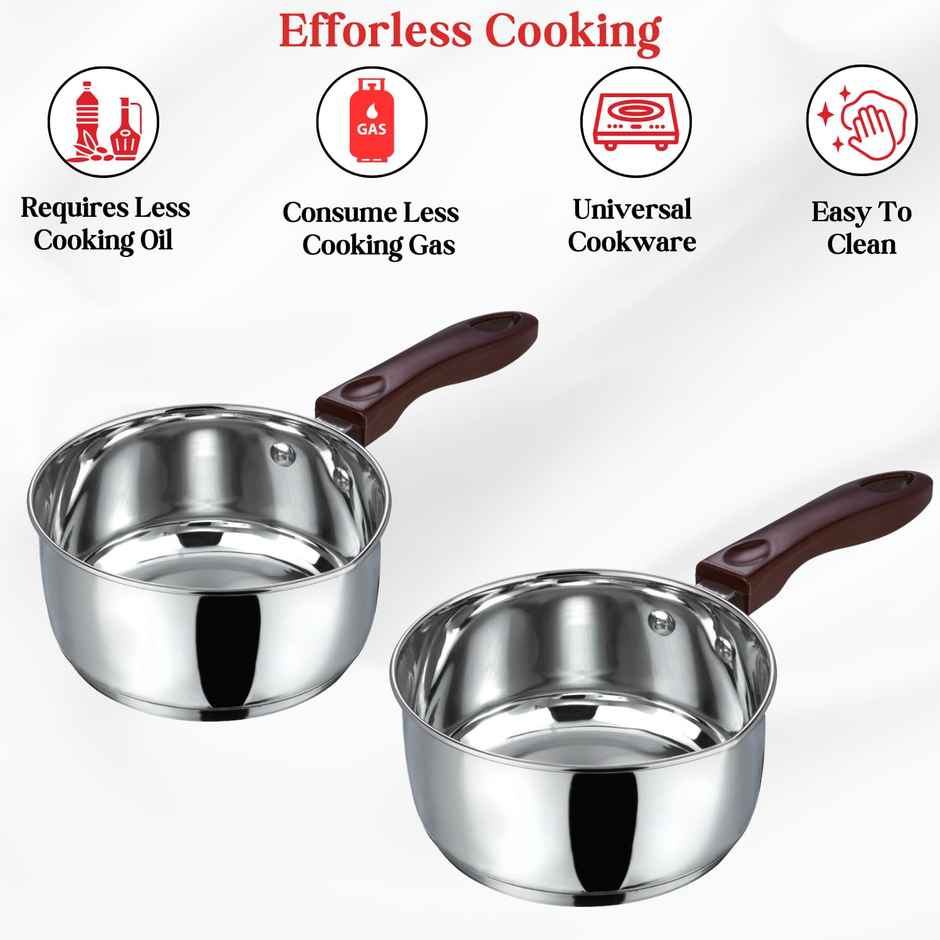 Vinod 2Pc Milkpan Set 1 L & 1.6 L (Induction Friendly)