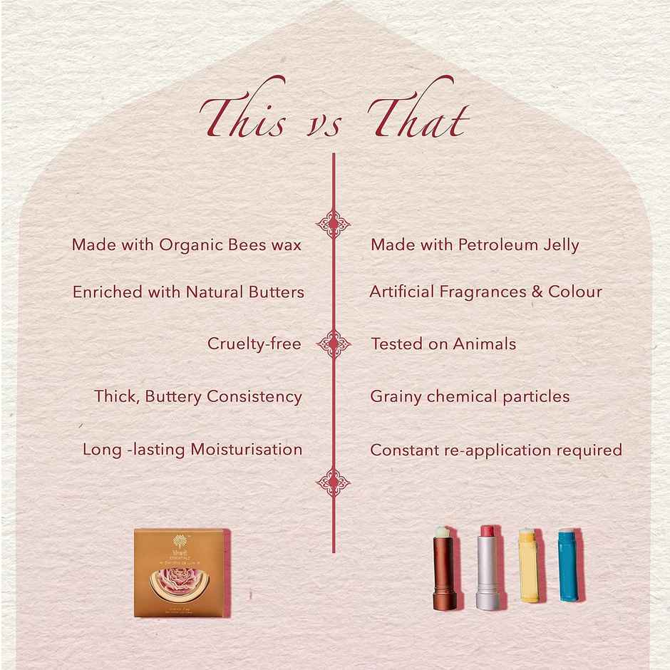 Khadi Essentials Wild Rose Lip Balm With Vitamin E | SPF 20 | Repairs & brightens Lips