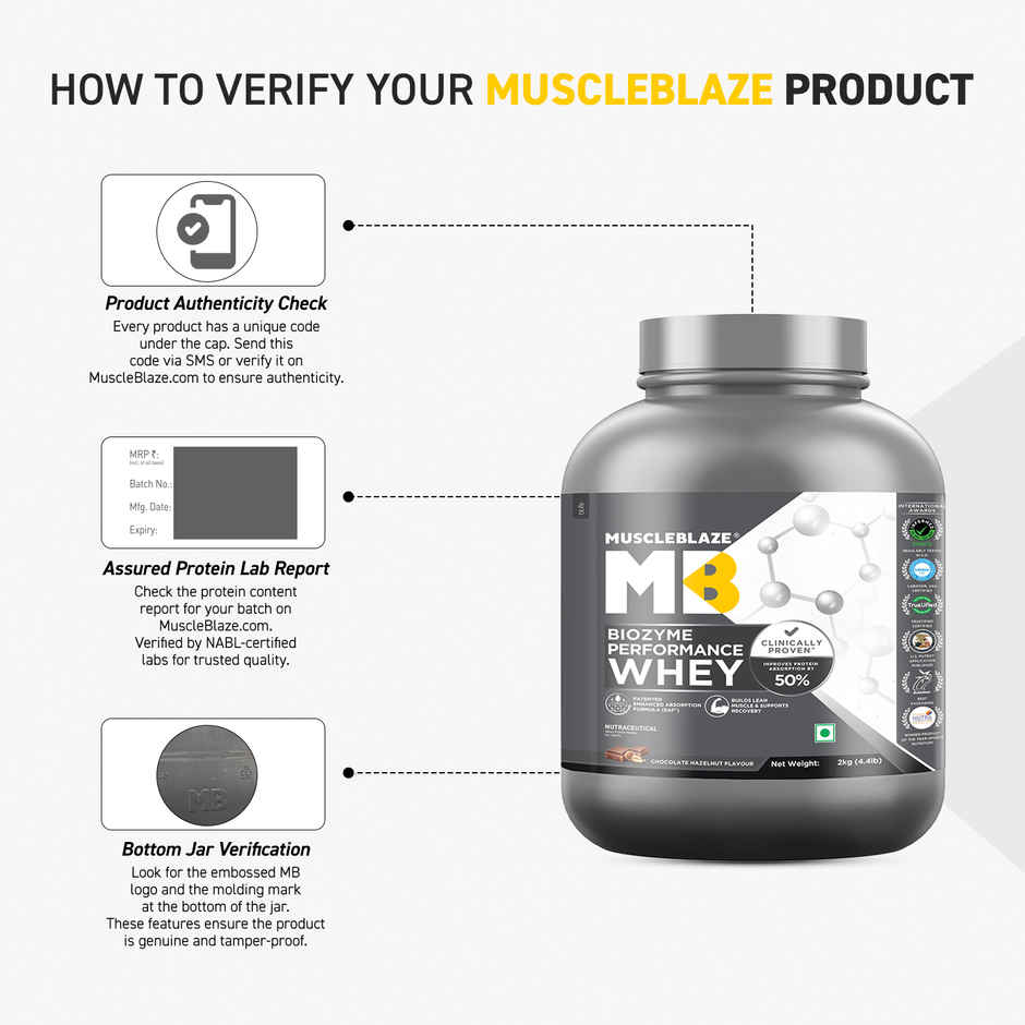 Muscleblaze Biozyme Performance Whey Protein Powder, (Chocolate Hazelnut)