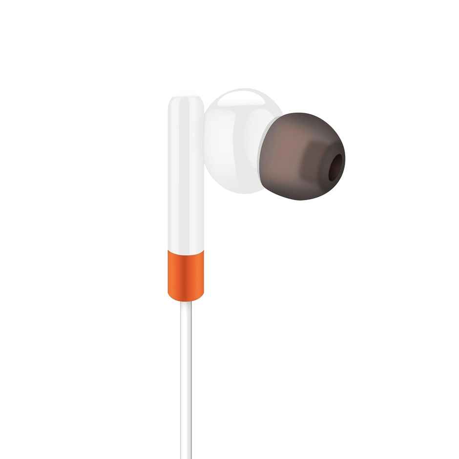 itel Iep12 Wired Earphones - 10Mm Drivers, Tilt Design, 10-Min Fast Charge, In-Line Mic (White)