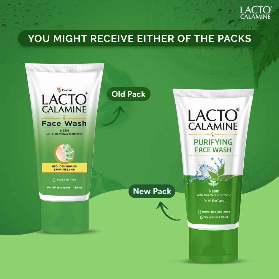 Lacto Calamine Facewash With Neem, Aloe Vera & Turmeric