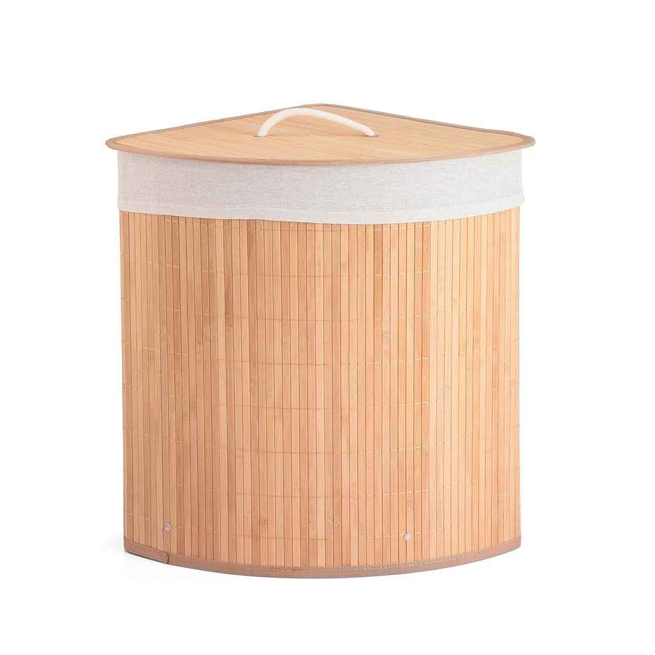Lifelong Bamboo Laundry Basket with RopeHandles&Lid | Foldable Bag | Durable | WashableBag