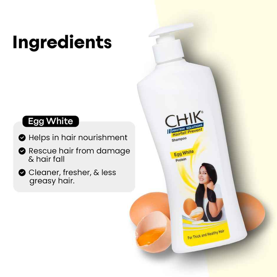 Chik Protein Solution Hairfall Prevent Shampoo, With Goodness Of Egg White, For Thick And Healthier Hair