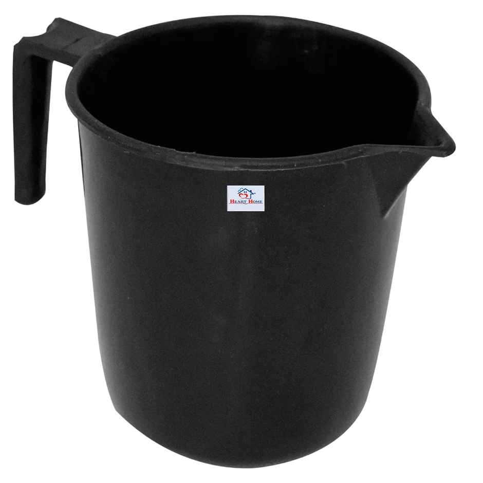 Kuber Industries 2 Pieces Unbreakable Plastic Multipurpose Bathroom Bucket & Mug Set (Black)