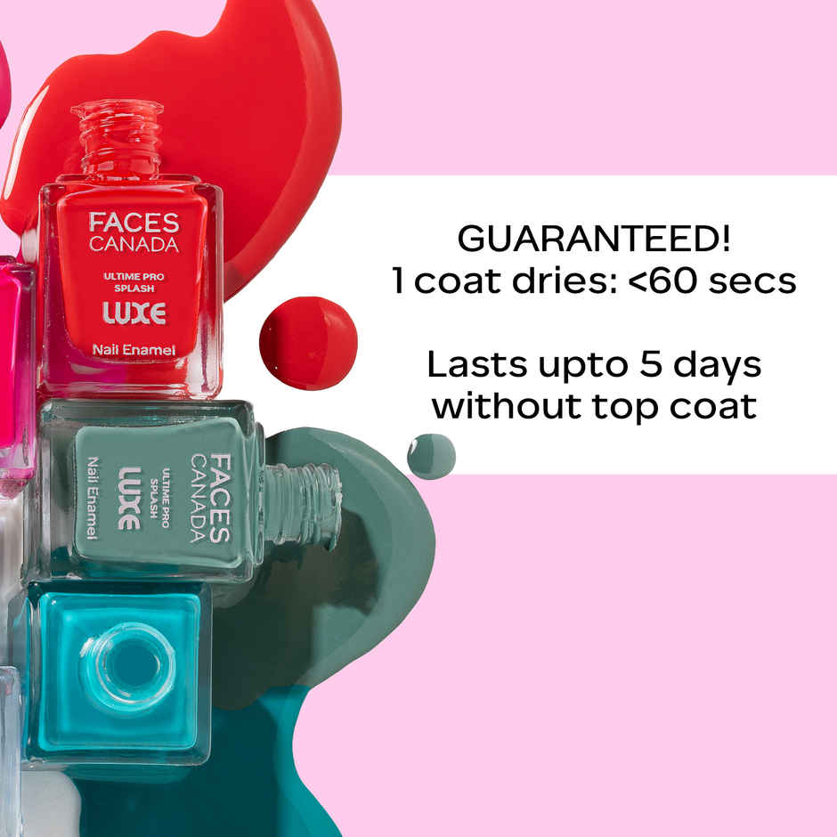 FACES CANADA Ultime Pro Splash Luxe Nail Enamel | Quick-drying | Lasting | Fine Wine