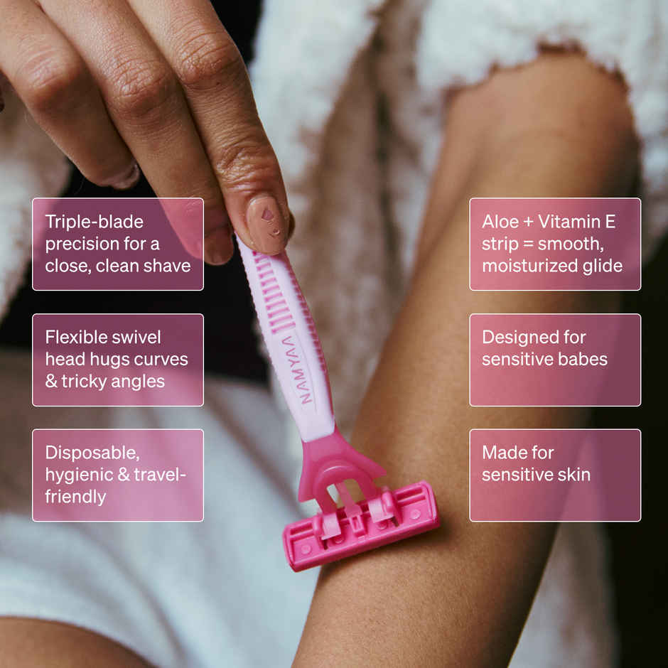 Namyaa Disposable Body Razor | Gentle Precision for Smooth, Flawless Facial Hair Removal
