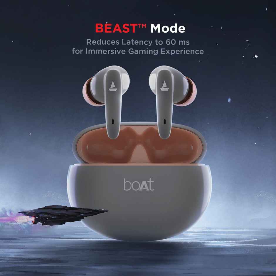 boAt Airdopes 183 TWS Earbuds W/ Enx Tech, Beast Mode | Low Latency Upto 60ms | Mercurial Grey