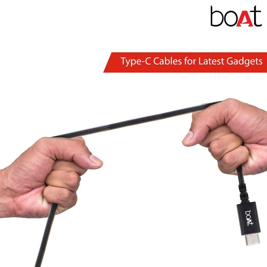 boAt Type-C A400 | Type-C to USB A| 2.4A Fast Charging & 480mbps Data Sync | 1m Length (Grey)