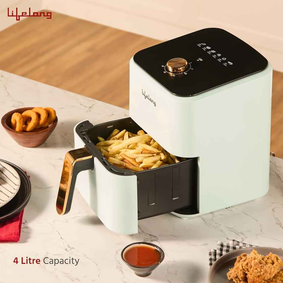 Lifelong Air Fryer 1200W, 4L, Air Fryer for Home Electric Air-Fryer (LLHFD423, Green)