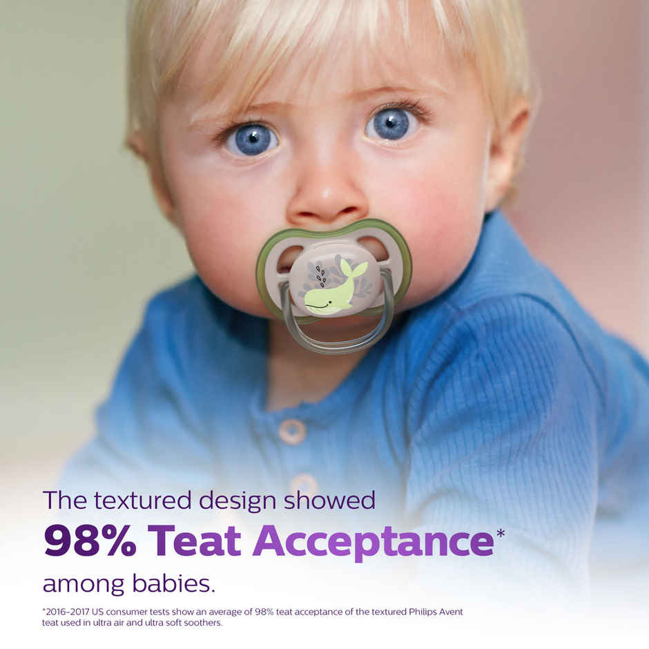 Philips Baby Care Avent Ultra Air Soother 2x Light Breathable Baby Soother BPA Free with Sterilizer