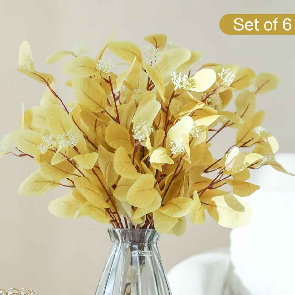 TIED RIBBONS Artificial Eucalyptus Flowers Bunches | Pink - 19.6 in