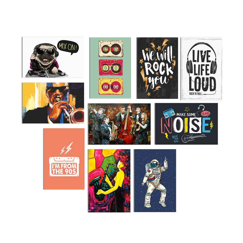 Paper Plane Design Music Inspirational Wall Posters | Set Of 10 | Size 12 x 18 Inch | D41