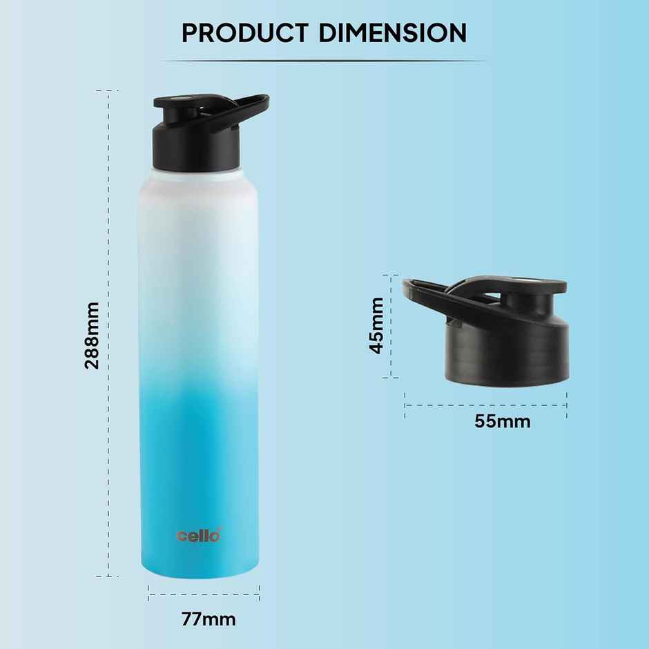 Aqua Pro Max Stainless Steel Water Bottle | White Blue | CELLO