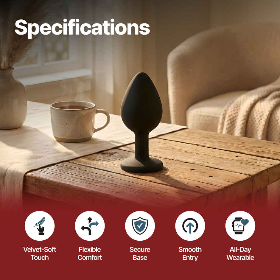 Nooky Crave 2 in 1 Play Kit Core Butt Plug for Couples and Mini Bites Intimacy Chocolate | Medium