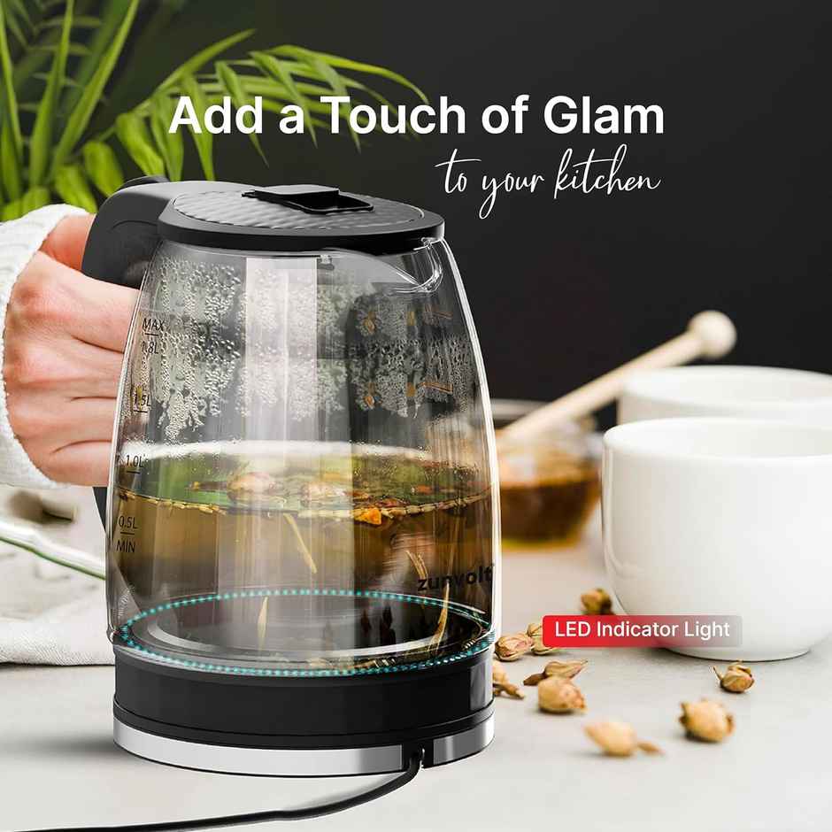 ZunVolt 1.8 L 2000 W Glass Electric Kettle