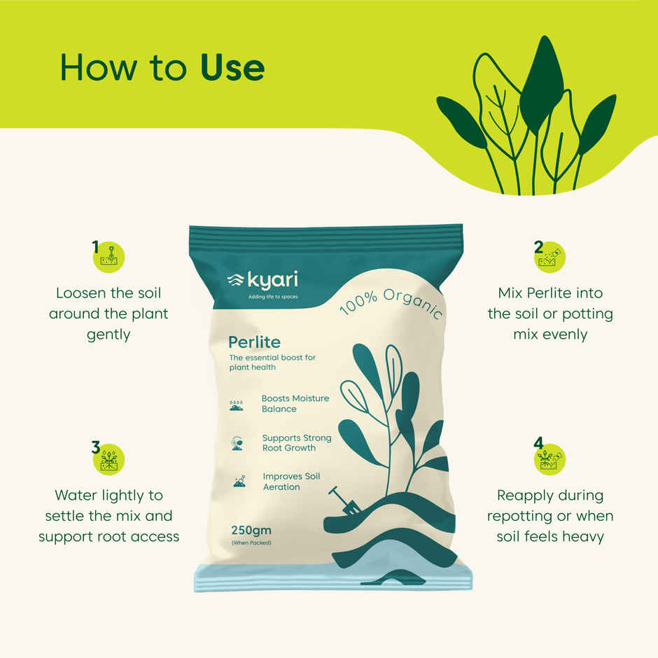 Kyari Perlite Soil Additive for Plants I Improves Aeration & Drainage