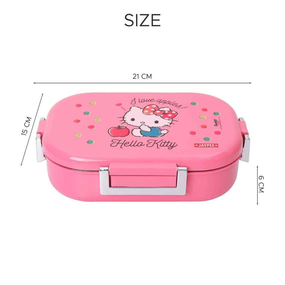 Jaypee Missteel Stainless Steel Insulated Lunch Box for Kids, Hello Kitty Print Dark Pink, 650ml