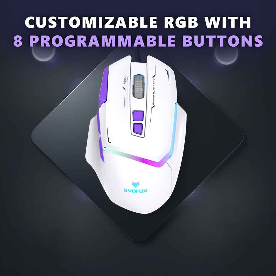 Evofox Banshee Tri-Mode Wireless Gaming Mouse | Pixart Sensor | 10000 DPI | 1000Hz Polling | 8 Buttons