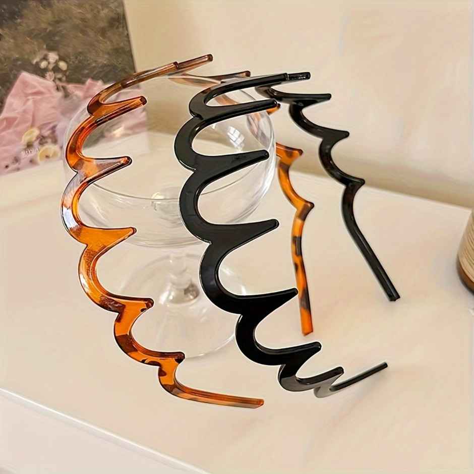 Chronex 2 Pcs Chic Resin Wave Hairbands For Women | AsBAUted