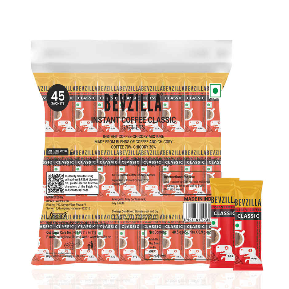 Bevzilla 45 Classic Instant Coffee Powder Sachets