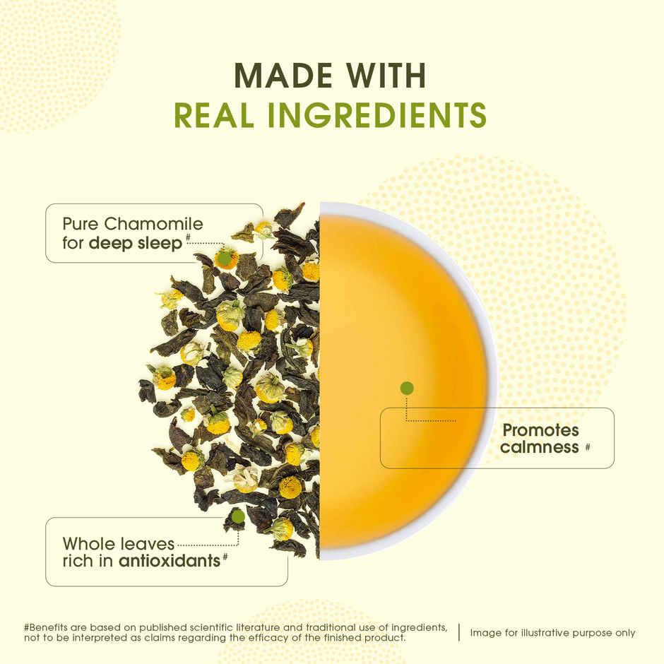 Teabox Chamomile Green Tea | Fresh And Floral Calm Tea Bags | Relaxed Sleep In Every Sip