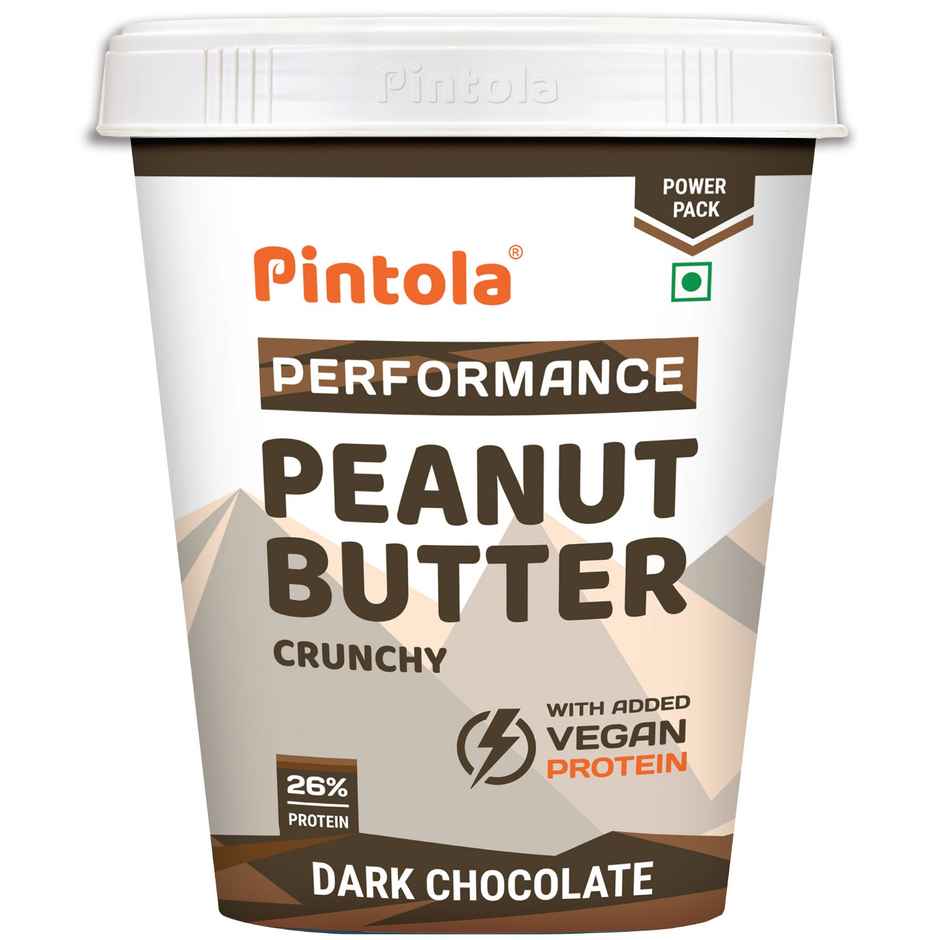 Pintola Dark Chocolate Performance Series Peanut Butter (Crunchy)-VEGan Protein 26% Protein