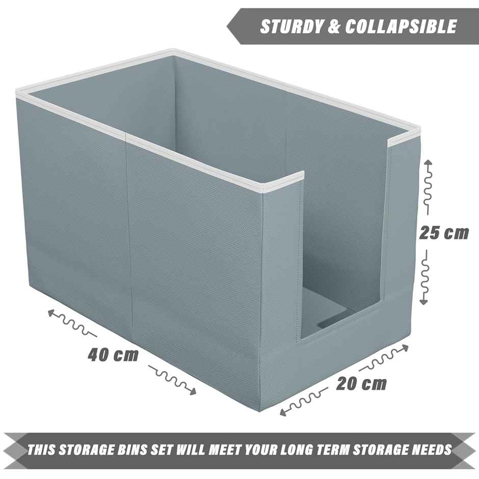 Kuber Industries Pack of 4 Non-Woven Foldable Shirt Stacker for Clothes Organizer | Grey