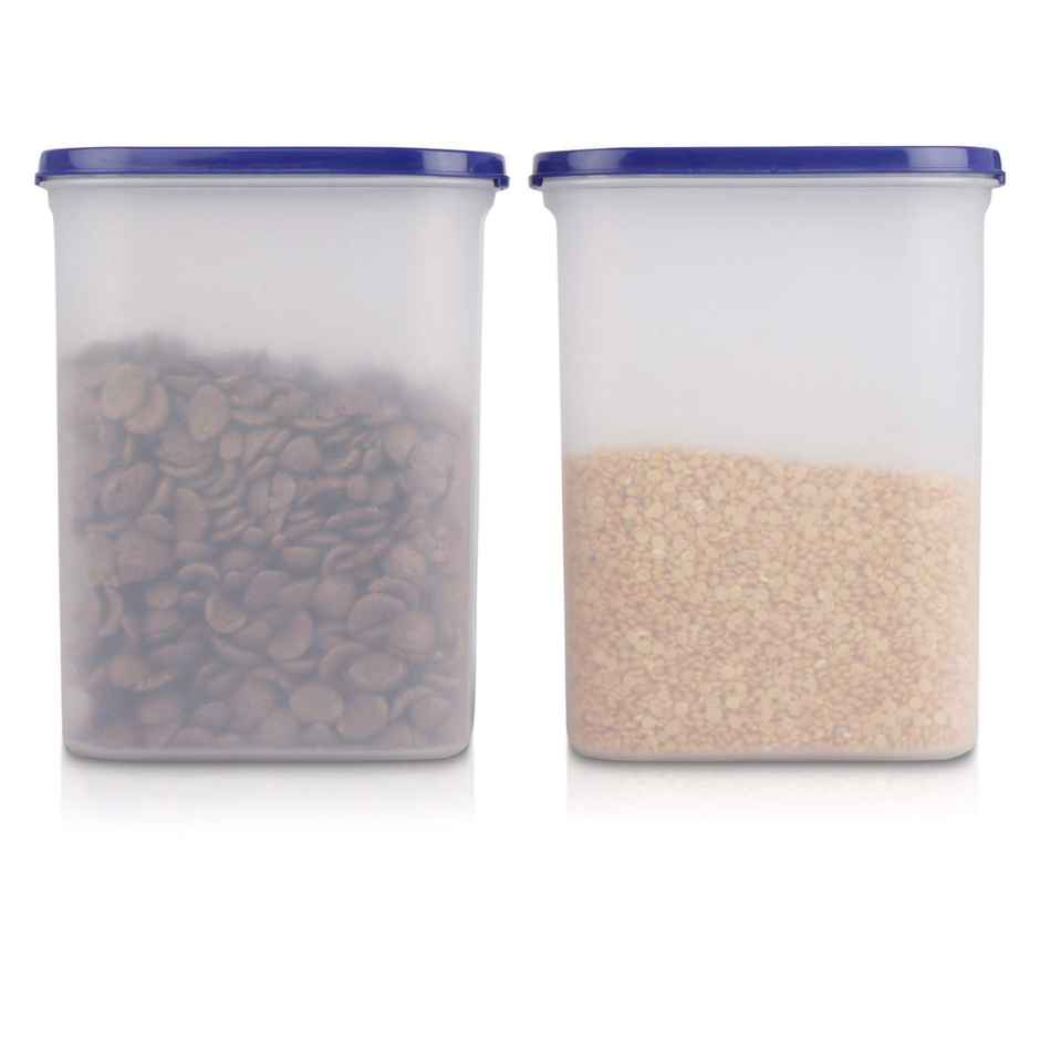 Cutting EDGE 2400ml Plastic Modular Storage Containers|Microwave Safe |BPA Free |Set of 2 |Dark Blue