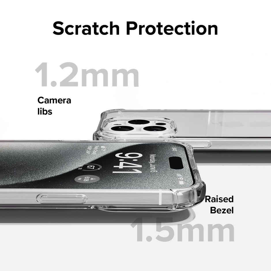 ExpressB For iPhone 16 Pro Case Cover Anti-Scratch Shockproof Bumper Pc+Tpu - Clear