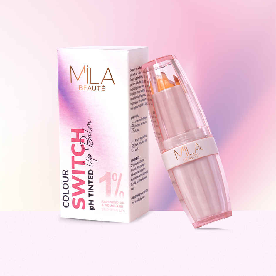 Mila Beaute Colour Switch pH Tinted Lip Balm | Enriched with Squalene & Rapeseed Oil - Bubblegum