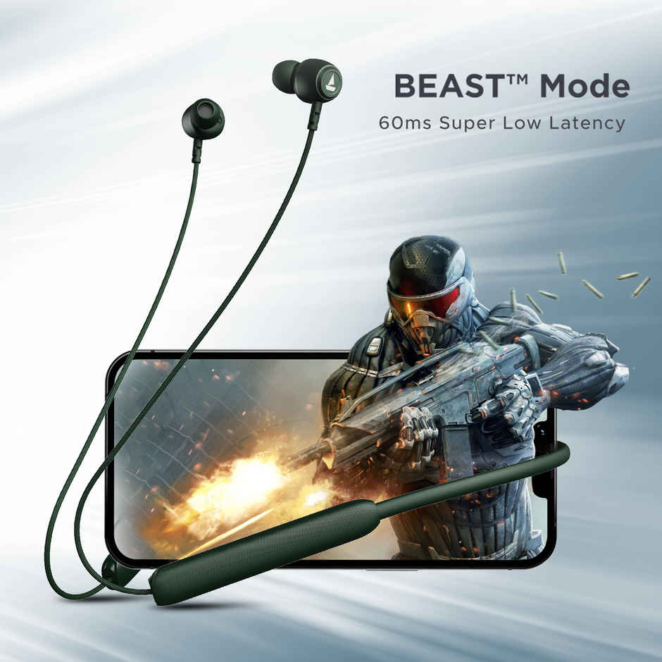 Rockerz 103v2 Pro BT Neckband w/ 30H Playtime, ASAP Charging & Dual Pairing (Fern Green)