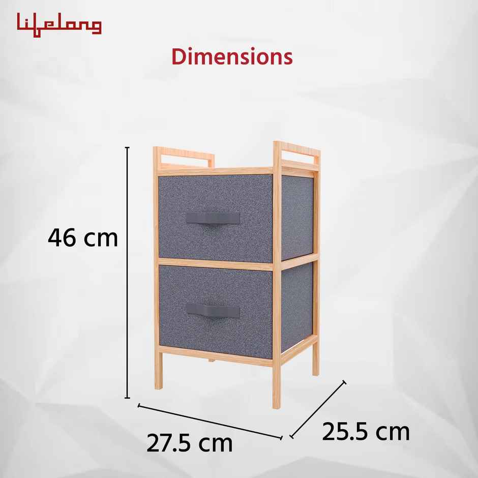 Lifelong Multipurpose Storage | 2-Drawer Fabric Closet | Drawer Organizer | Shelves Wooden Frame