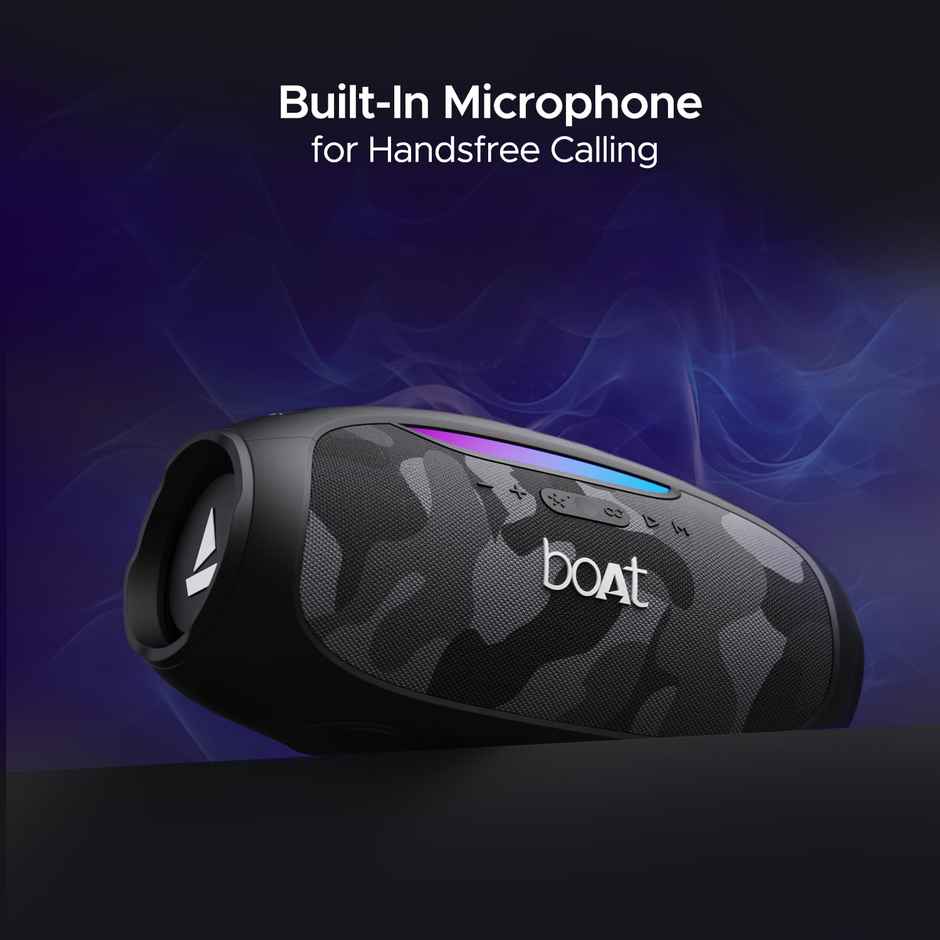 boAt Stone 1800 BT Speaker w/ 90W RMS Sound, 5H Platime, EQ Modes, BT v5.3 & IPX6 Rating (Camo Black)
