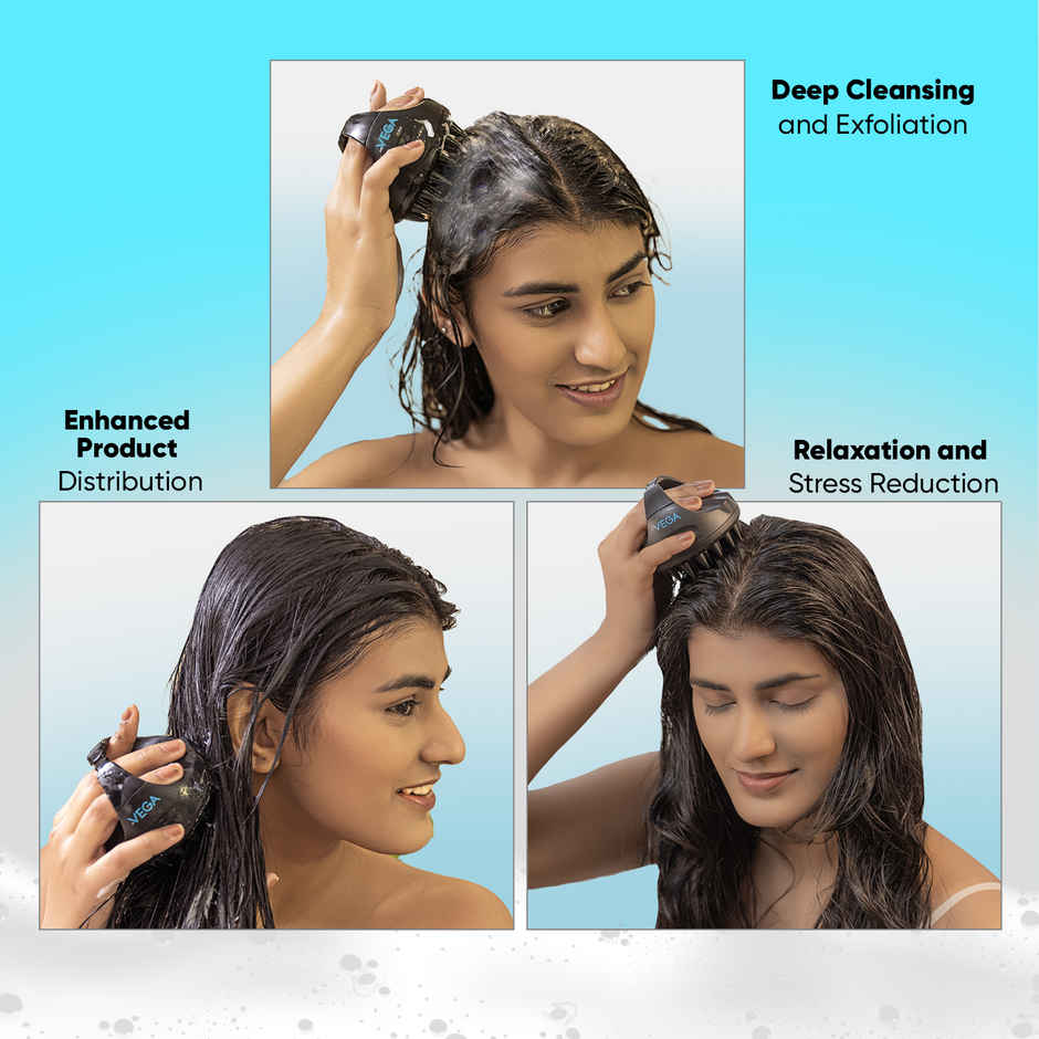 VEGA Hair Scalp Massager Shampoo Brush With Soft Silicone Bristles | (Ssb-01)