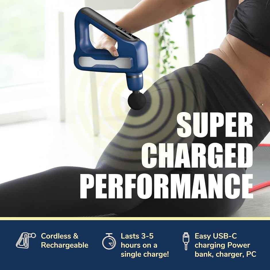 Caresmith CHARGE Flex Cordless Massage Gun: Portable Deep Tissue Massager for Effective Pain Relief