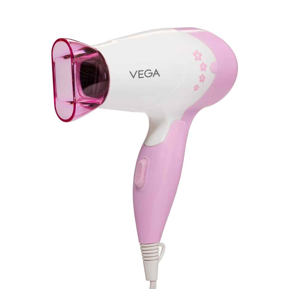 Vega Insta Glam Foldable 1000 Watts Hair Dryer with 2 Heat/Speed Settings, VHDH-20, (Made in India)