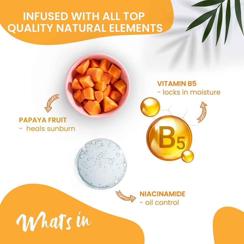 NutriGlow Natural's Advanced Pro Formula Papaya Sunscreen - SPF 50 PA+++ | No White Cast | All Skin Type