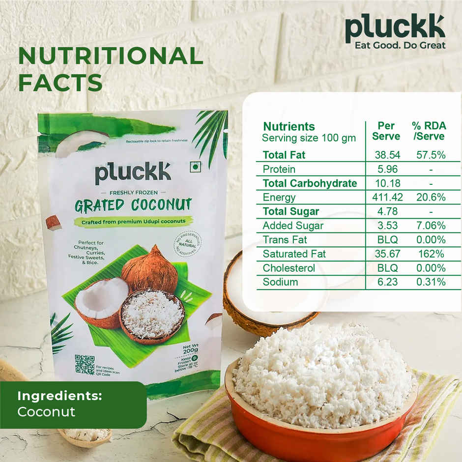 Pluckk Freshly Frozen Grated Coconut