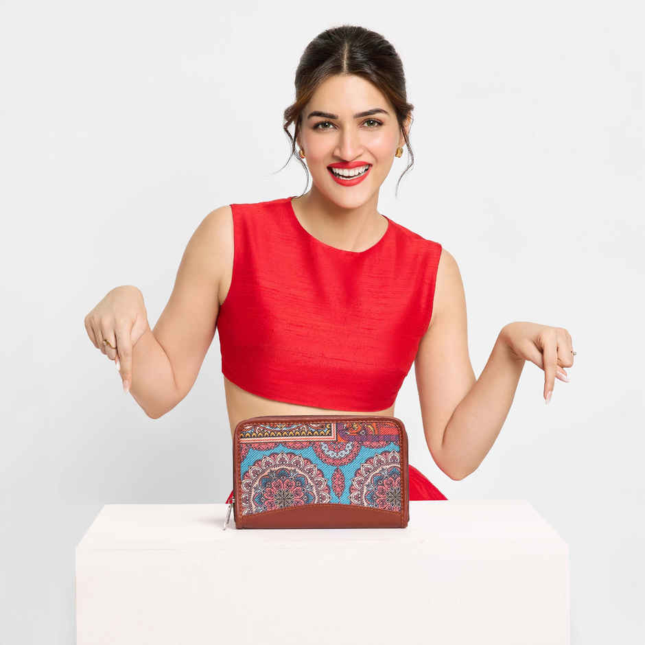 Zouk Multicolor Mandala Print Chain Wallet (Cfc)(1pc) & Voylla Morni Avalyn Pendant Set(3pc) Combo