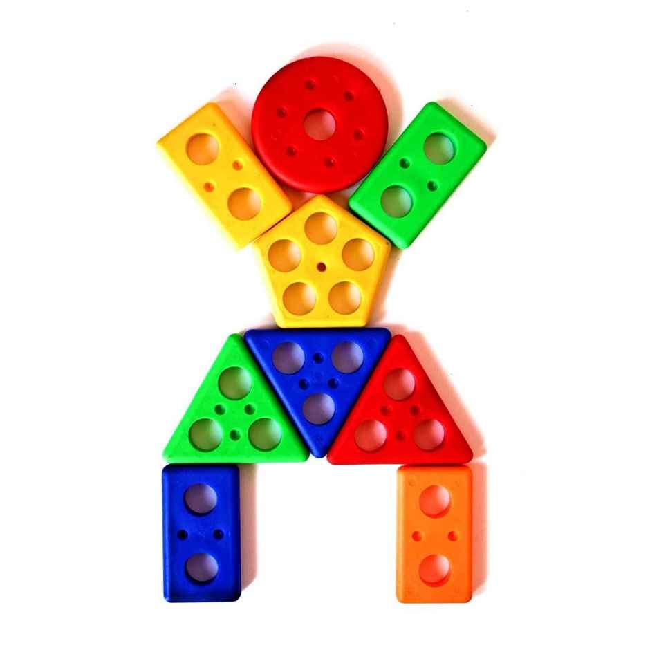 Fablue Geometric Shape Sorting & Stacking Blocks - Educational Learning Puzzle Toy for Kids