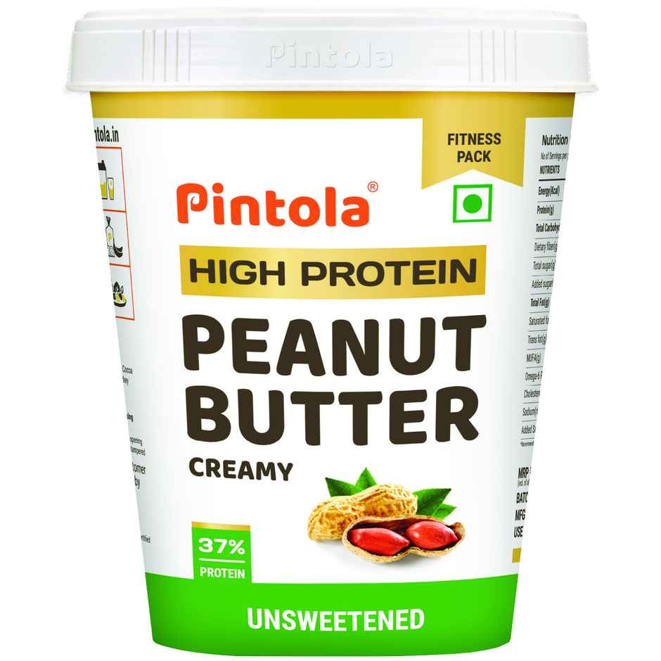 Pintola High Protein All Natural Peanut Butter Unsweetened 37% Protein (Creamy)